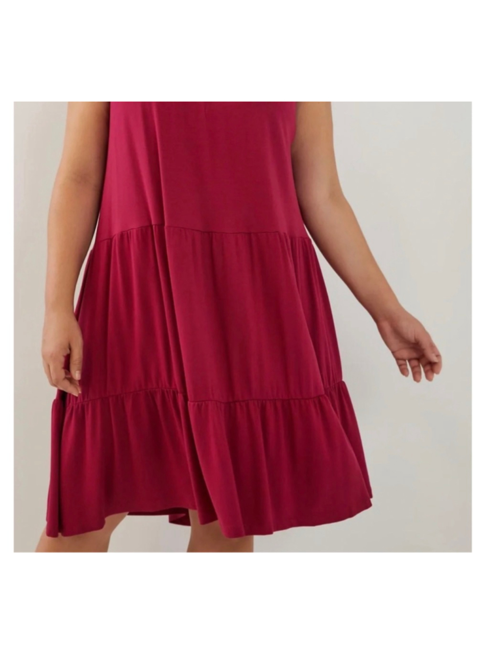Anthropologie Saturday Sunday Shanna Fuchsia Tiered Sleeveless Jersey Dress XS - Picture 4 of 9